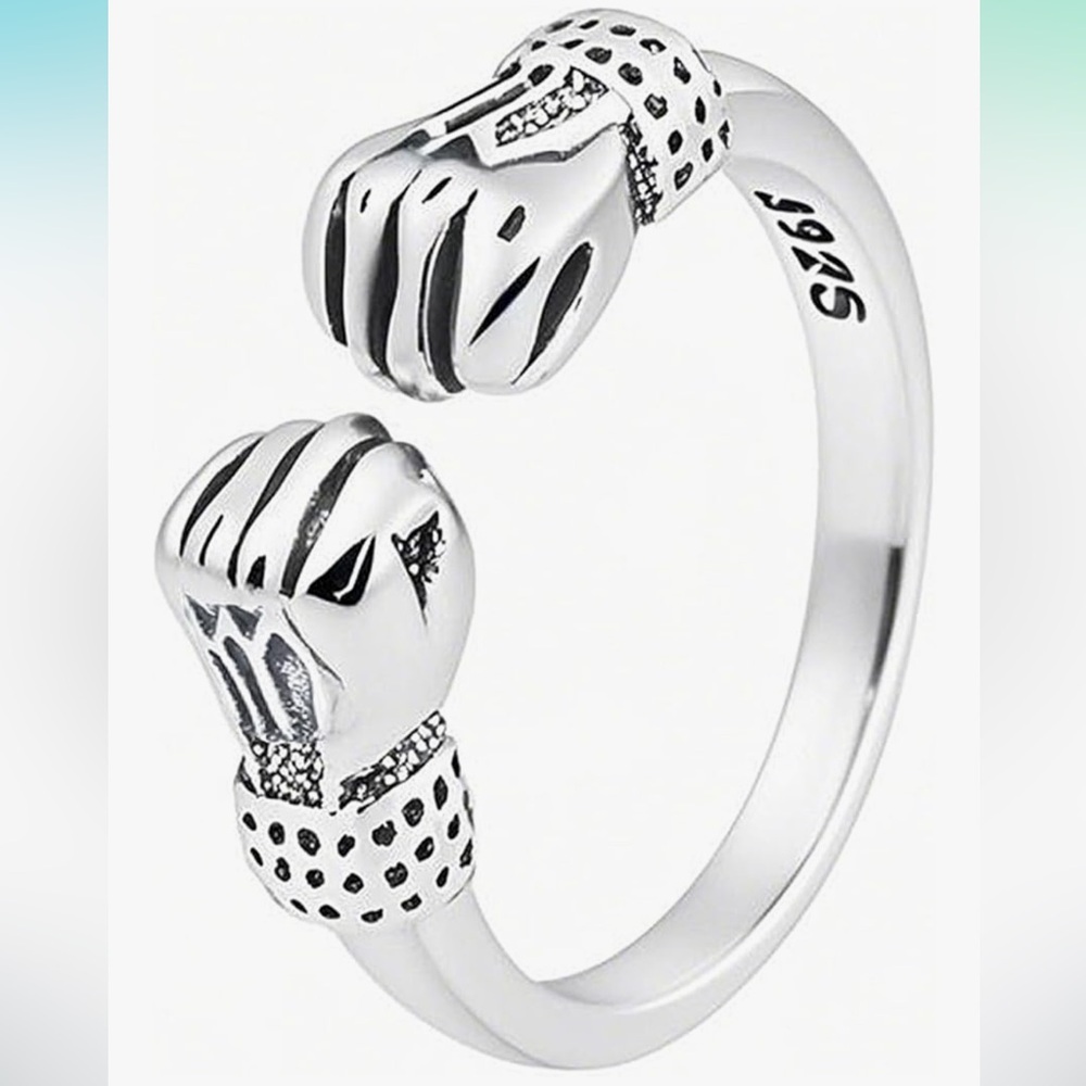 S925 Sterling Silver Mens Vintage Ring Adjustable Size Open Hug Ring S925 Stamps